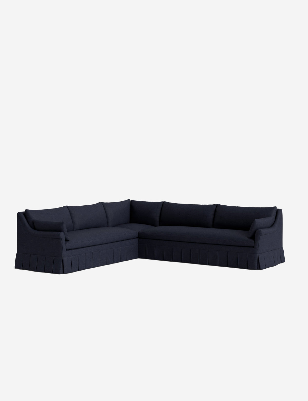 Portola Rolled Arm Pleated Sectional Sofa
