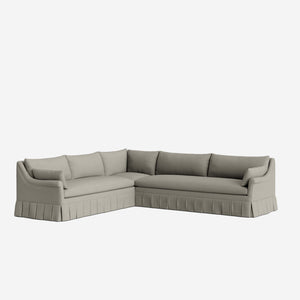 Portola Rolled Arm Pleated Sectional Sofa