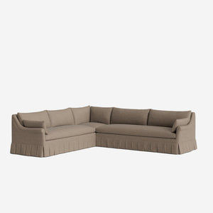 Portola Rolled Arm Pleated Sectional Sofa