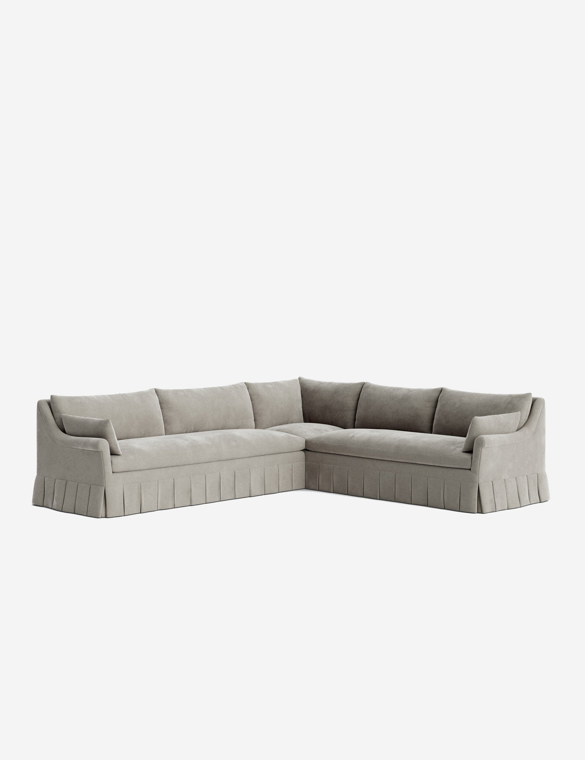 Portola Rolled Arm Pleated Sectional Sofa