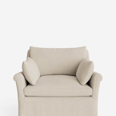 Portola Rolled Arm Slipcover Chair