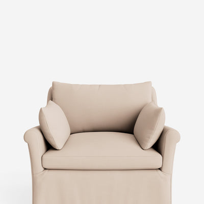 Portola Rolled Arm Slipcover Chair
