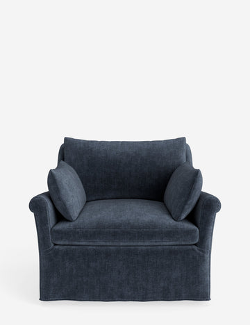 Indigo Performance Striated Velvet