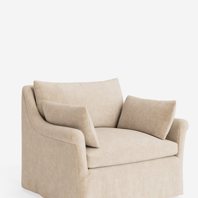 Portola Rolled Arm Slipcover Chair
