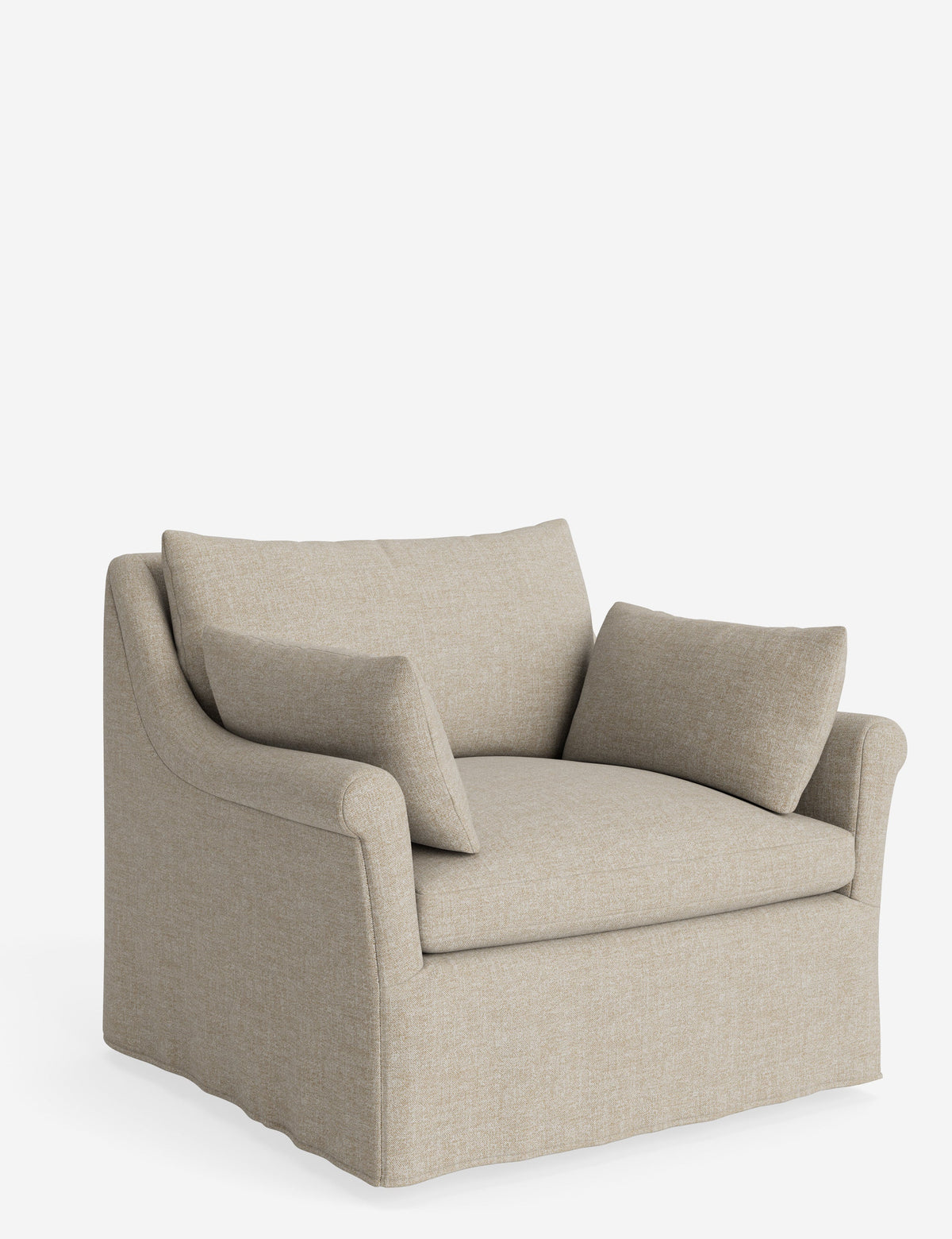 Portola Rolled Arm Slipcover Chair