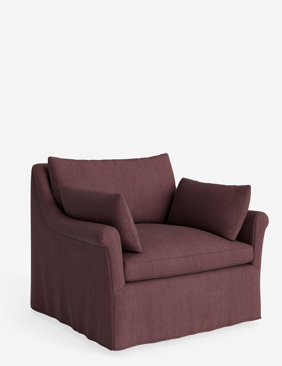 Portola Rolled Arm Slipcover Chair