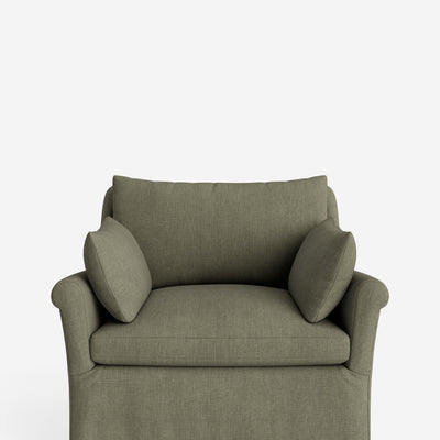 Portola Rolled Arm Slipcover Chair