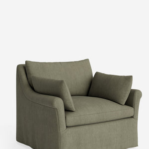 Portola Rolled Arm Slipcover Chair