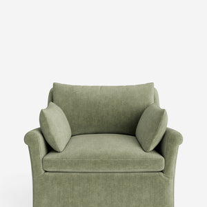 Portola Rolled Arm Slipcover Chair