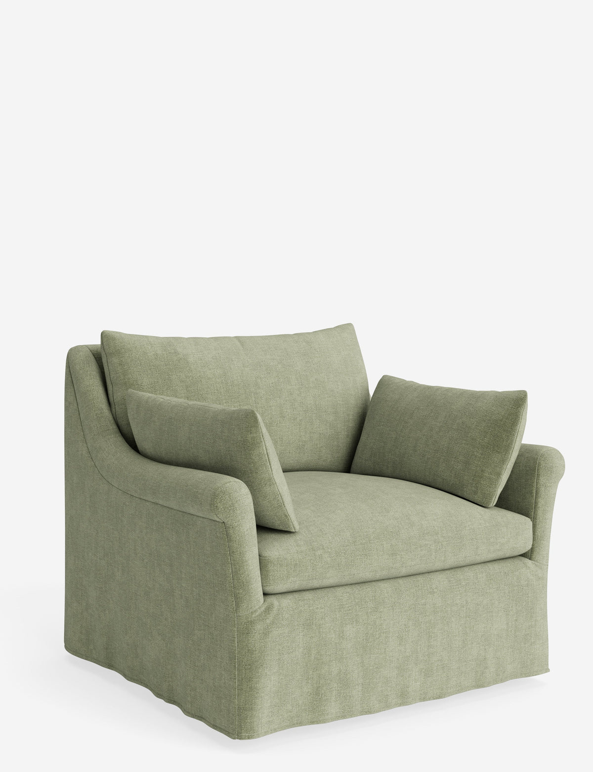 Portola Rolled Arm Slipcover Chair
