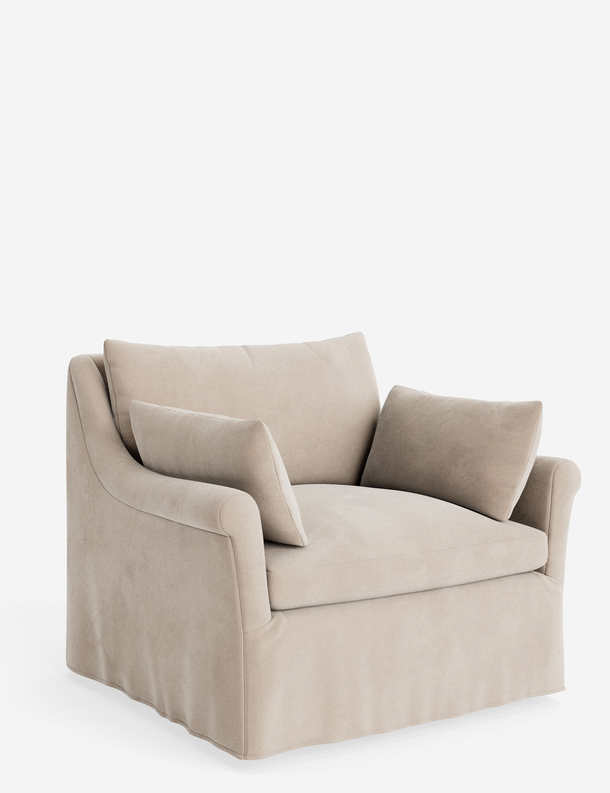 Portola Rolled Arm Slipcover Chair