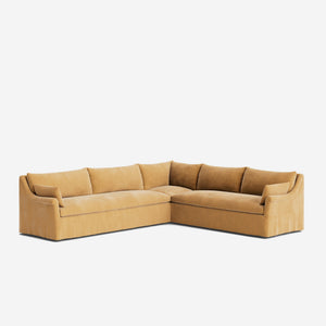 Portola Rolled Arm Slipcover Corner Sectional Sofa
