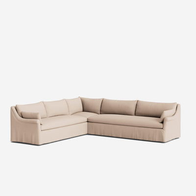 Portola Rolled Arm Slipcover Corner Sectional Sofa