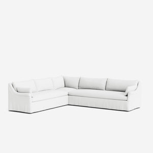 Portola Rolled Arm Slipcover Corner Sectional Sofa