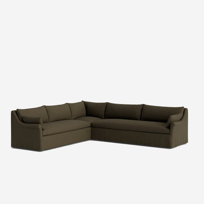 Portola Rolled Arm Slipcover Corner Sectional Sofa