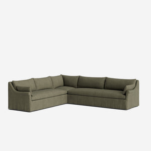 Portola Rolled Arm Slipcover Corner Sectional Sofa