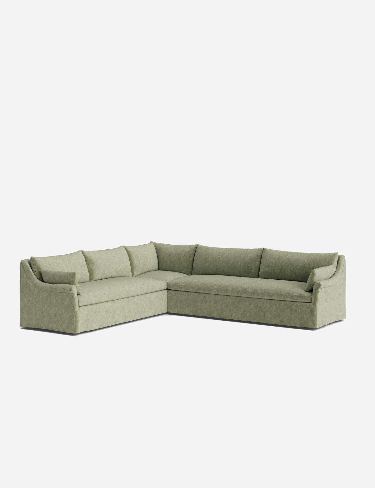 Portola Rolled Arm Slipcover Corner Sectional Sofa