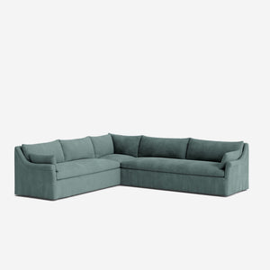 Portola Rolled Arm Slipcover Corner Sectional Sofa