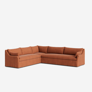 Portola Rolled Arm Slipcover Corner Sectional Sofa