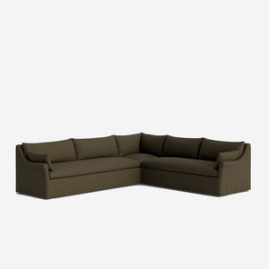 Portola Rolled Arm Slipcover Corner Sectional Sofa