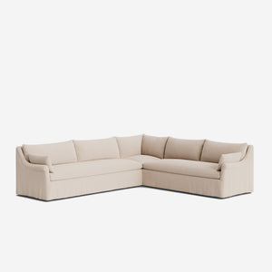 Portola Rolled Arm Slipcover Corner Sectional Sofa