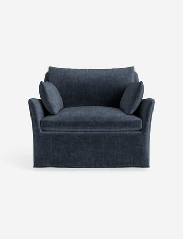 Indigo Performance Striated Velvet