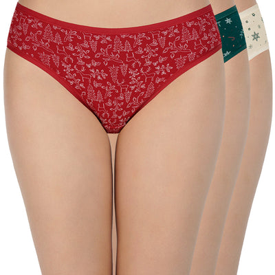 Printed Low Rise Bikini (Pack of 3)