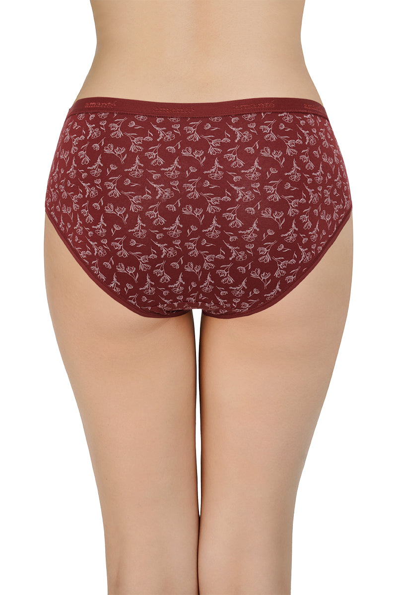 Printed Mid Rise Hipster Panty (Pack of 3)