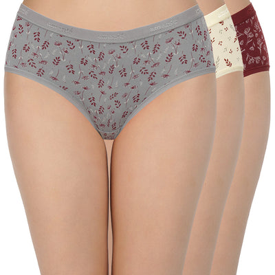 Printed Mid Rise Hipster Panty (Pack of 3)