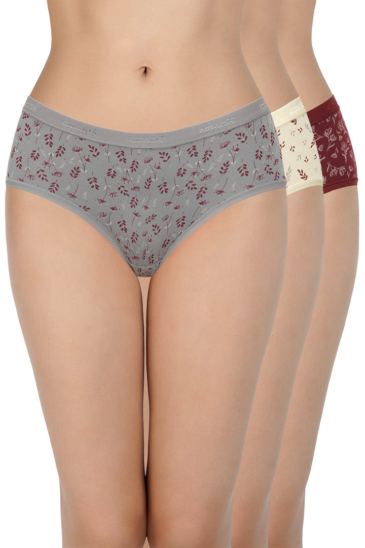 Printed Mid Rise Hipster Panty (Pack of 3)