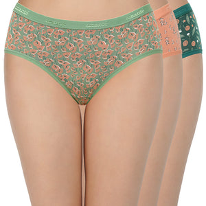 Printed Mid Rise Hipster Panty (Pack of 3)