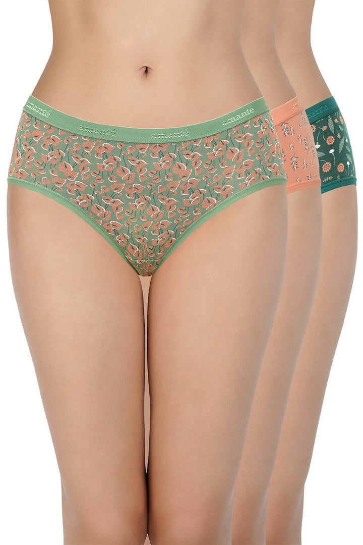 Printed Mid Rise Hipster Panty (Pack of 3)