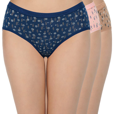 Printed Mid Rise Hipster Panty (Pack of 3)