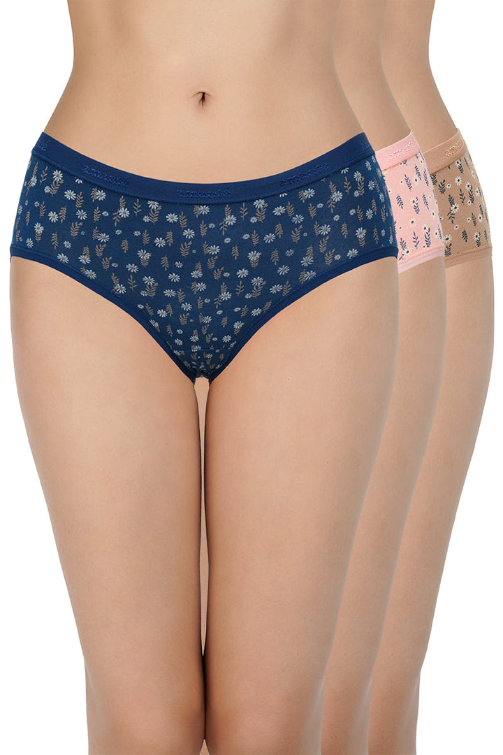 Printed Mid Rise Hipster Panty (Pack of 3)