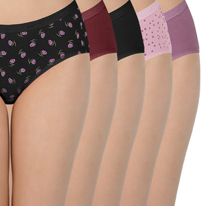 Assorted Mid Rise Hipster Panty (Pack of 5)