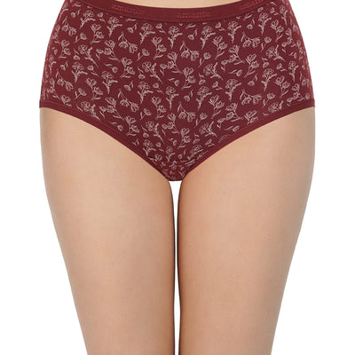 Printed High Rise Full Briefs (Pack of 3)