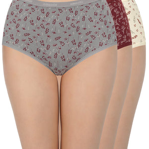 Printed High Rise Full Briefs (Pack of 3)