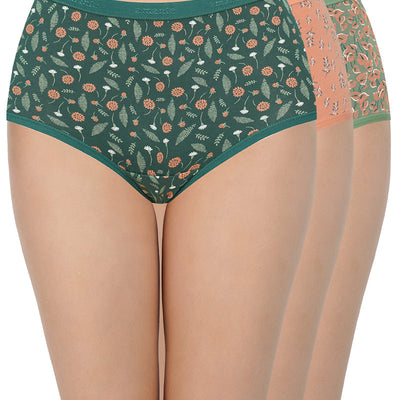 Printed High Rise Full Briefs (Pack of 3)
