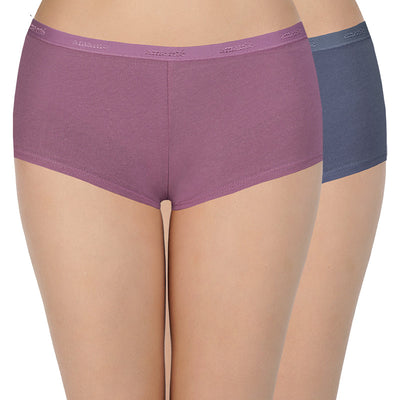 Solid Mid Rise Boyshorts (Pack of 2)