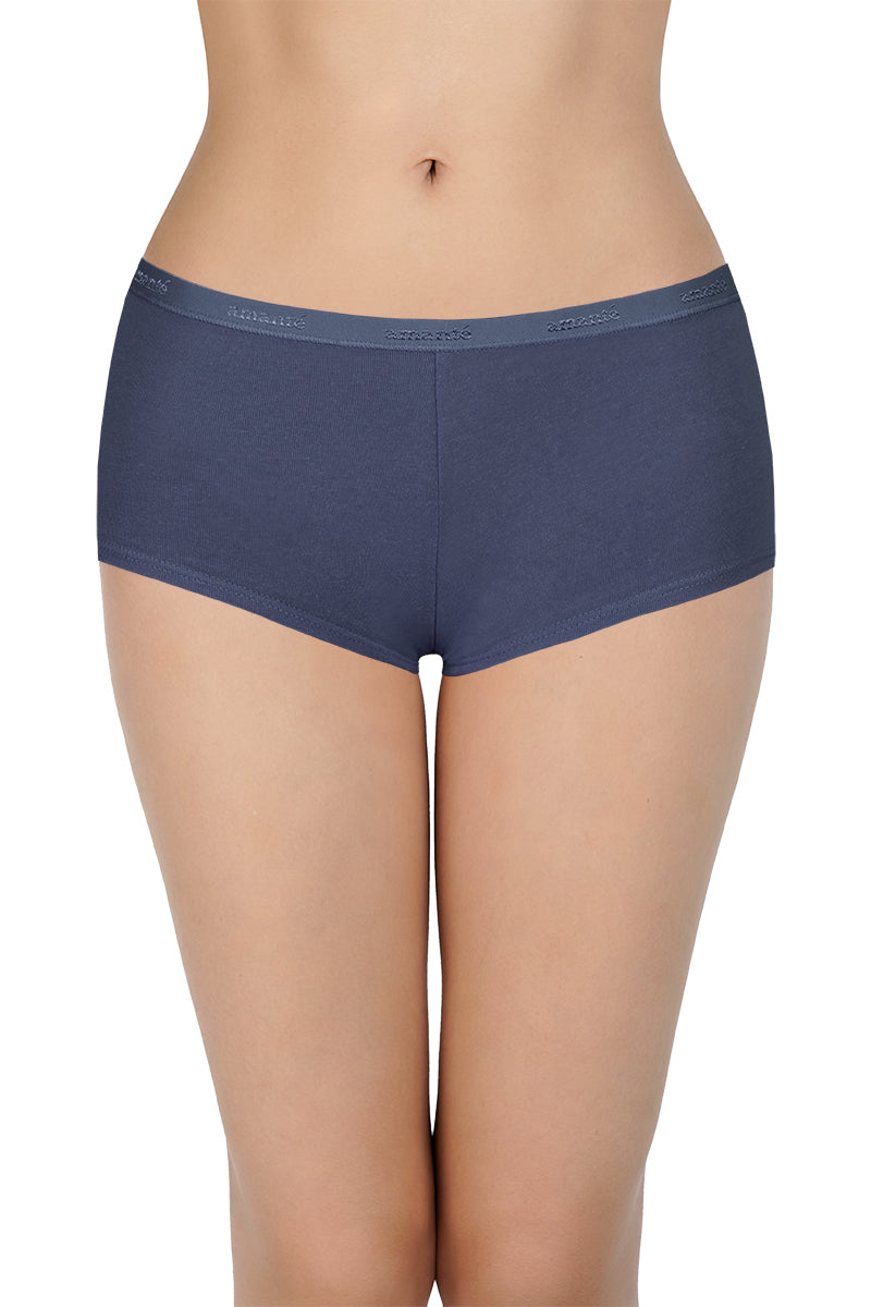 Solid Mid Rise Boyshorts (Pack of 2)