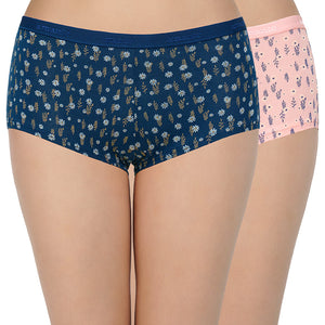 Printed Mid Rise Boyshorts (Pack of 2)