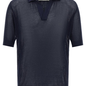Riviera Project Openwork Cotton Polo Shirt