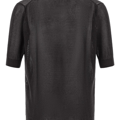 Riviera Project Openwork Cotton Polo Shirt