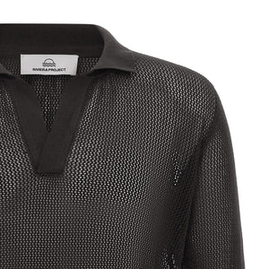 Riviera Project Openwork Cotton Polo Shirt