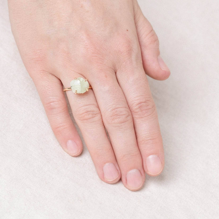 Prehnite Raw Freeform Gold or Silver Ring