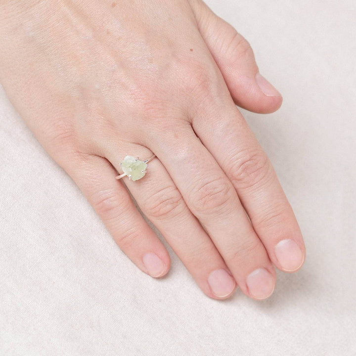 Prehnite Raw Freeform Gold or Silver Ring