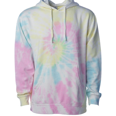 Unisex Midweight Tie Dye Hooded Pullover