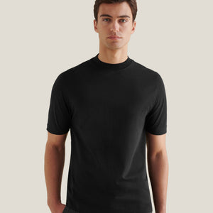 Peckham Rye Mercerised Cotton Black T-Shirt