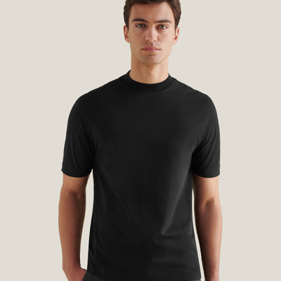 Peckham Rye Mercerised Cotton Black T-Shirt