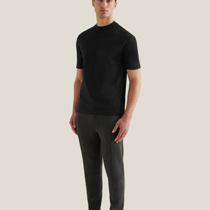 Peckham Rye Mercerised Cotton Black T-Shirt
